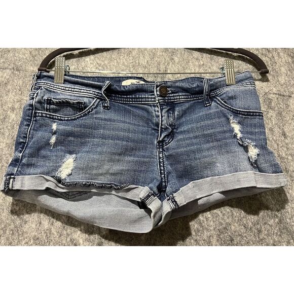 Hollister Pants - Hollister Distressed Short Shorts Denim Jeans Juniors Womens 7 Waist 28…